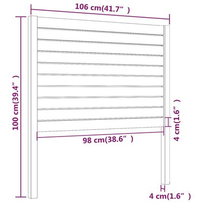 vidaXL Cabecero de cama madera maciza de pino blanco 106x4x100 cm