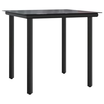 vidaXL Juego de comedor para jardín 5 piezas acero y textilene negro