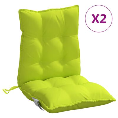 vidaXL Cojines para silla respaldo bajo 2 uds tela Oxford verde brillo