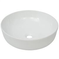 vidaXL Lavabo redondo de cerámica blanco 41,5x13,5 cm