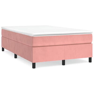 vidaXL Cama box spring con colchón terciopelo rosa 120x190 cm