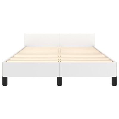 vidaXL Estructura de cama cabecero cuero sintético blanco 120x200 cm