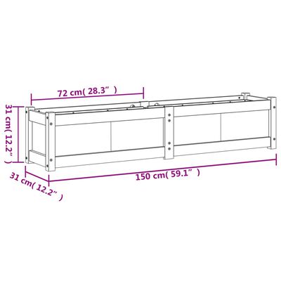 vidaXL Jardineras de exterior 2 uds madera maciza de pino marrón cera