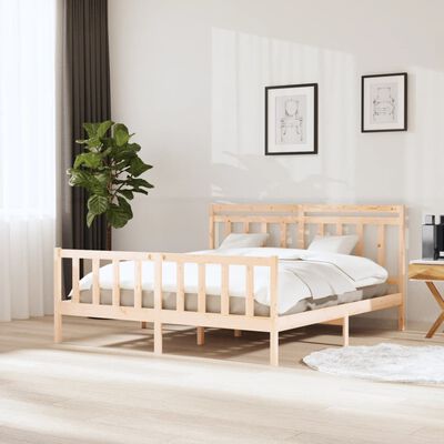 vidaXL Estructura de cama de madera maciza super king 180x200 cm