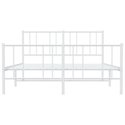 vidaXL Estructura cama sin colchón con estribo metal blanco 160x200 cm