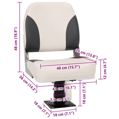 vidaXL Asiento para barco con pedestal giratorio 360°