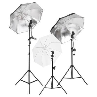 vidaXL Kit de estudio fotográfico con set de luces, fondo y reflector