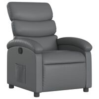 vidaXL Sillón reclinable de cuero sintético gris