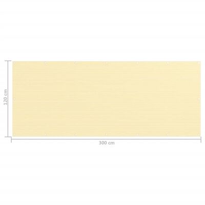 vidaXL Toldo para balcón HDPE beige 120x300 cm