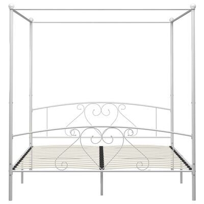 vidaXL Estructura cama con dosel sin colchón metal blanco 200x200 cm