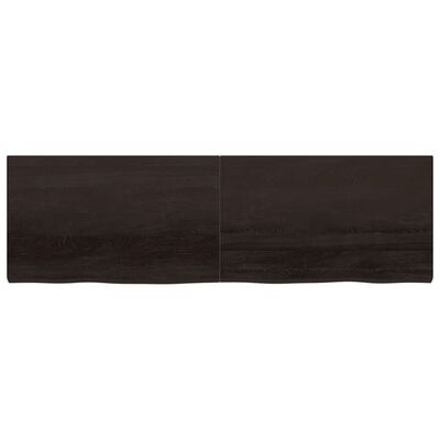 vidaXL Encimera de baño madera tratada marrón oscuro 200x60x(2-6) cm