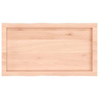 vidaXL Tablero de mesa madera maciza borde natural 80x40x(2-6) cm