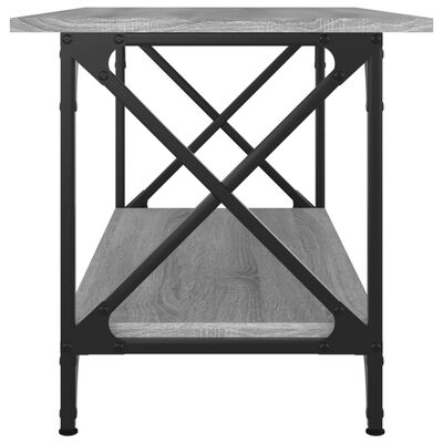 vidaXL Mesa de centro madera y hierro gris Sonoma 80x45x45 cm