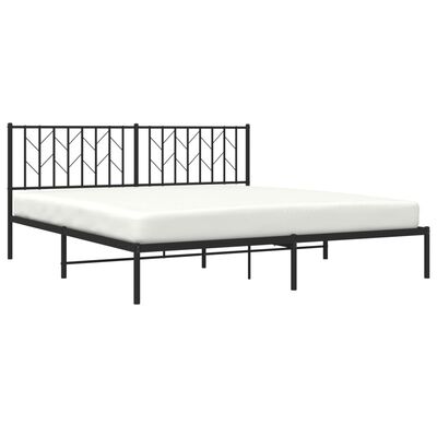 vidaXL Estructura cama sin colchón con cabecero metal negro 183x213 cm