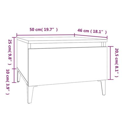 vidaXL Mesas auxiliares 2 uds contrachapada roble ahumado 50x46x35 cm