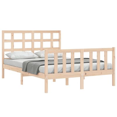 vidaXL Estructura de cama con cabecero madera maciza 140x200 cm