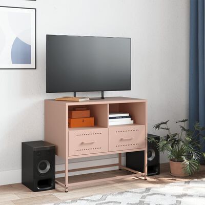 vidaXL Mueble para TV de acero rosa 68x39x60,5 cm