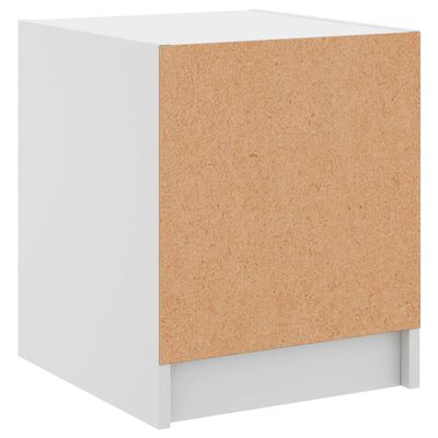 vidaXL Mesita de noche con puerta de vidrio blanco 35x37x42 cm