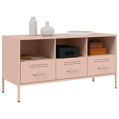 vidaXL Mueble para TV acero rosa 100,5x39x50,5 cm