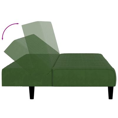 vidaXL Sofá cama de 2 plazas terciopelo verde oscuro