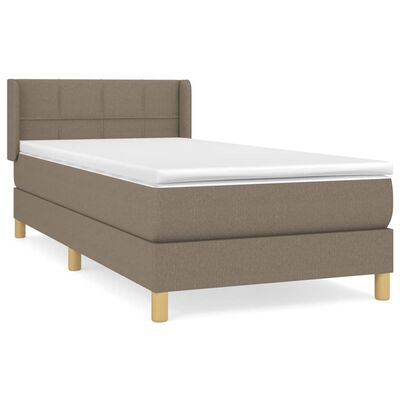 vidaXL Cama box spring con colchón tela gris taupe 90x200 cm