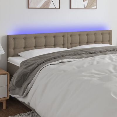 vidaXL Cabecero con LED de tela gris taupe 200x5x78/88 cm