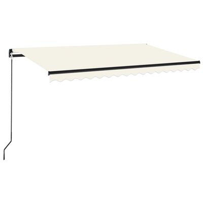 vidaXL Toldo retráctil manual crema 450x350 cm