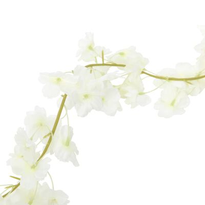 vidaXL Guirnaldas de flores de Navidad 6 uds blanco 180 cm