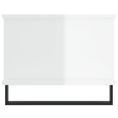 vidaXL Mesa de centro madera contrachapada blanco brillo 90x50x40 cm