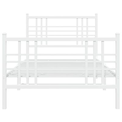 vidaXL Estructura cama sin colchón con estribo metal blanco 100x190 cm