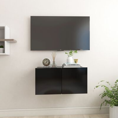 vidaXL Mueble de TV colgante negro 60x30x30 cm