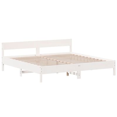 vidaXL Cama sin colchón madera maciza de pino blanca 180x200 cm