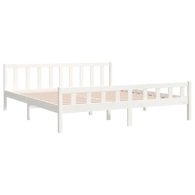 vidaXL Estructura de cama de madera maciza blanca 160x200 cm