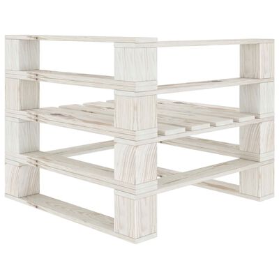 vidaXL Juego de muebles de palés para jardín 7 piezas madera blanco