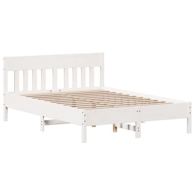 vidaXL Estructura de cama sin colchón madera de pino blanca 120x200 cm