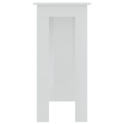 vidaXL Mesa bar con estante contrachapada blanco brillo 102x50x103,5cm