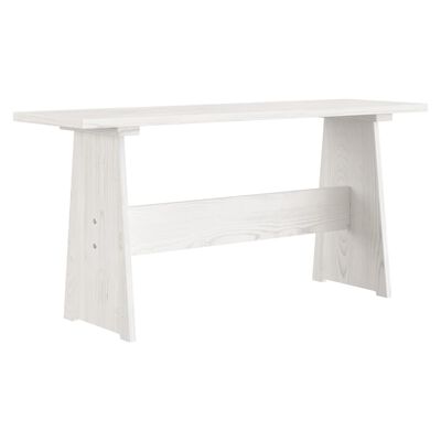 vidaXL Mesa de comedor con banco REINE madera maciza de pino blanco