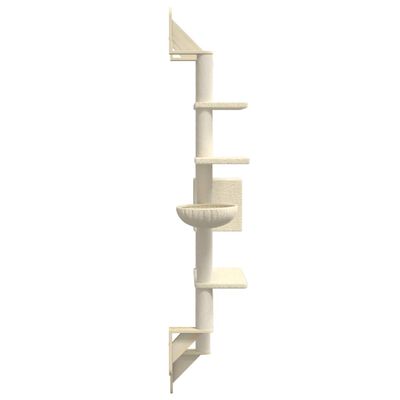 vidaXL Árbol rascador para gatos de pared crema 180 cm