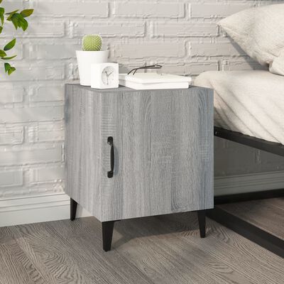 vidaXL Mesitas de noche 2 uds madera contrachapada gris Sonoma