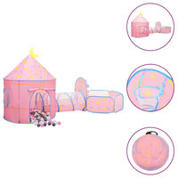 vidaXL Tienda de juegos para niños con 250 bolas rosa 301x120x128 cm