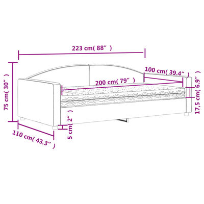 vidaXL Sofá cama con colchón tela gris taupe 100x200 cm