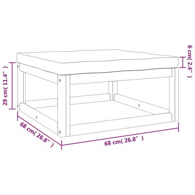 vidaXL Set muebles de jardín 5 pzas madera maciza y cojines gris claro