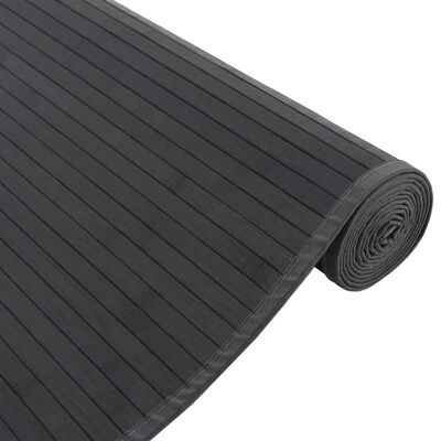 vidaXL Alfombra rectangular bambú negro 80x200 cm