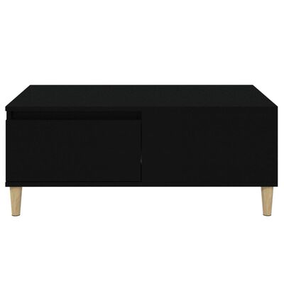 vidaXL Mesa de centro madera contrachapada negro 90x50x36,5 cm