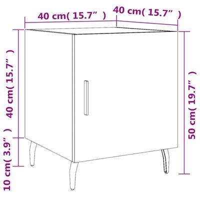 vidaXL Mesita de noche madera de ingeniería gris Sonoma 40x40x50 cm