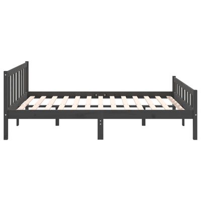 vidaXL Estructura de cama madera maciza gris doble 135x190 cm