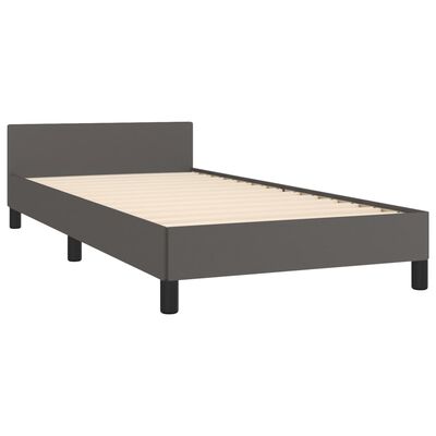 vidaXL Estructura de cama con cabecero cuero sintético gris 80x200 cm