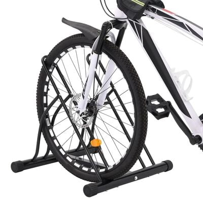 vidaXL Soporte para 2 bicicletas suelo independiente acero