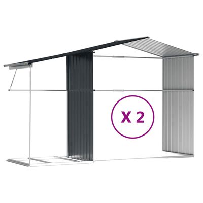 vidaXL Cobertizo de jardín acero galvanizado antracita 277x279x179 cm