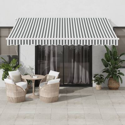 vidaXL Toldo retráctil automático gris antracita y blanco 400x350 cm